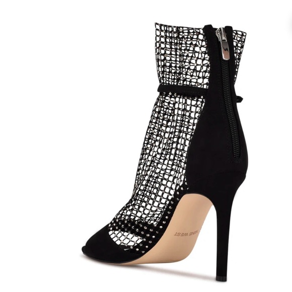 NWT NINE WEST Imery Mesh Peep Toe Booties - Picture 2 of 4
